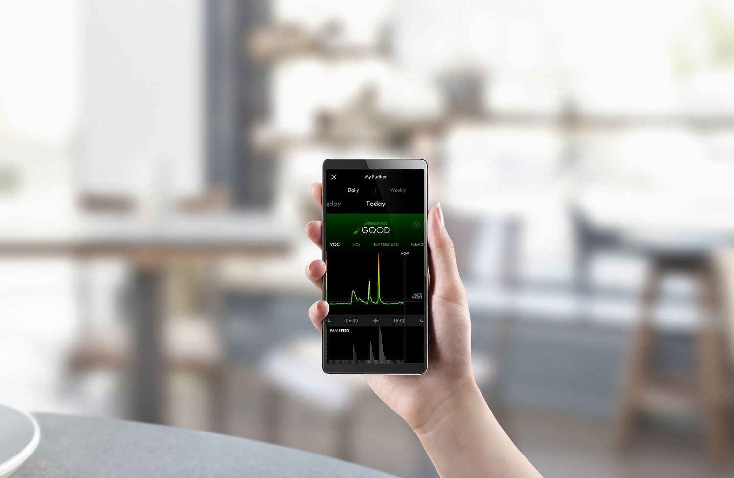 Machine being controlled using the Dyson Link app
